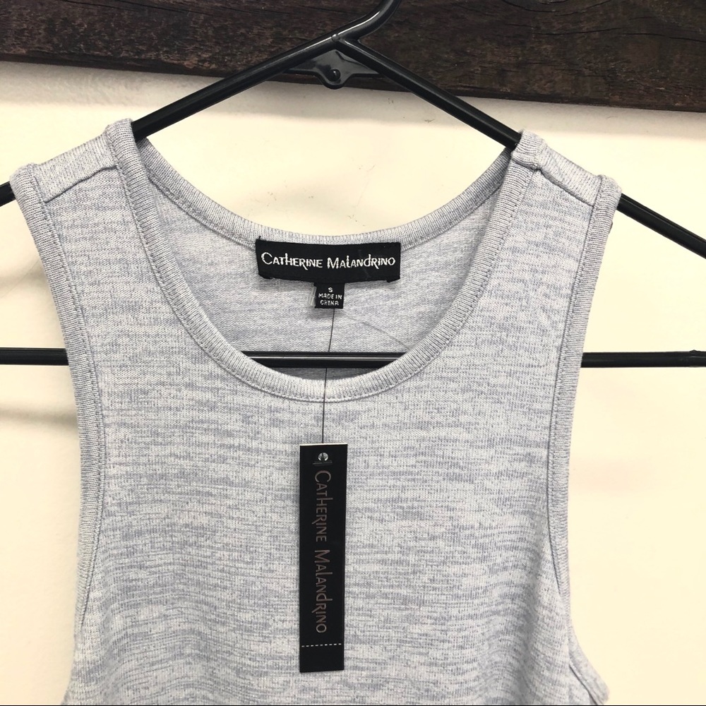 Catherine Malandrino Knit Tank Top Heathered Blue - Picture 3 of 3